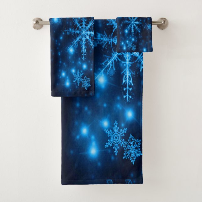 Bleu profond avec Snowflakes lumineux Ensemble de  (En situation)