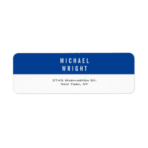 Bleu profond Blanc Moderne Plaine Simple Minimalis