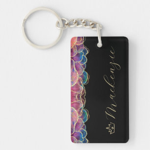 Bleu, Rose et Or Élégant Script Personnalisé