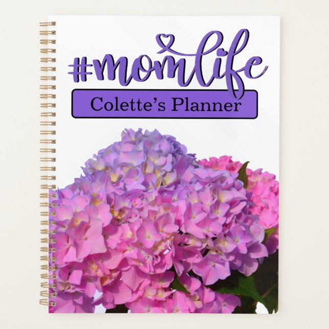 Bleu rose Hydrangeas fleurs violettes roses #momli (Devant)
