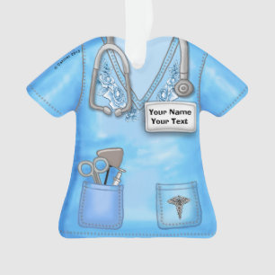 Bleu Rose Infirmière examens médicaux ornement