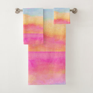 Bleu rose Jaune arc-en-ciel Abstraites bandes