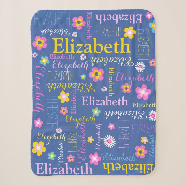 Bleu rose jaune filles Elizabeth nom couverture (Devant)