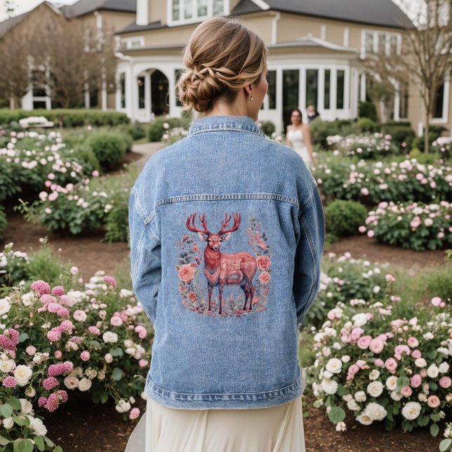 Bleu rose Nordique Boho Reindeer Floral (Mariage Retour)