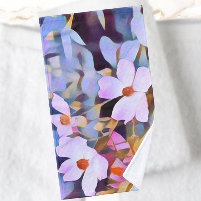 Bleu rose pourpre Beau Floral (Beautiful flowers in purple, pink and blue are a colorful complement to your bath routine.)