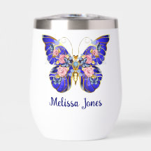 Bleu rose rose or papillon Nom floral