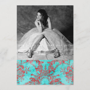 Bleu rouge à fleur du bonbon 16 de carte photo