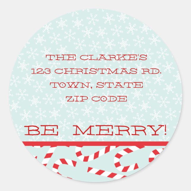 BLEU ROUGE BE JOYEUX NOËL ADRESSE STICKERS (Devant)