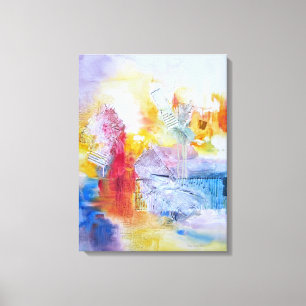 Bleu Rouge Jaune toile d'art Abstrait