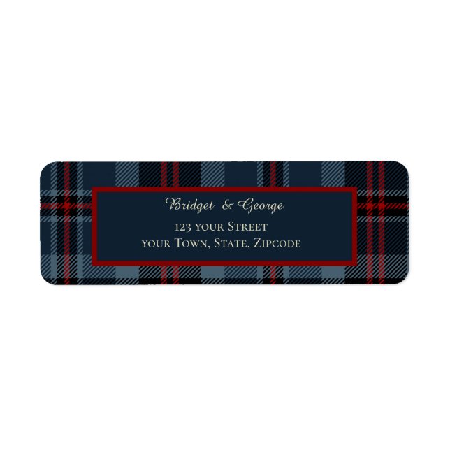 bleu rouge noir écossais celtique tartan motif (Devant)