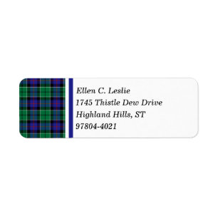 Bleu royal de clan de Leslie et tartan écossais