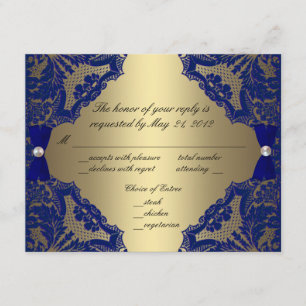 Bleu royal et or épousant RSVP