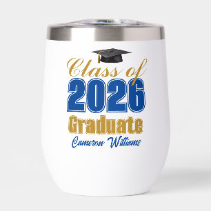 Bleu Royal Or Classe 2026 Diplômé Personnalisé