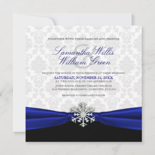 Bleu Ruban Invitation de mariage d'hiver