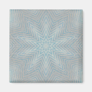Bleu Silver Blanc Kaleidoscope Motifs Magnets