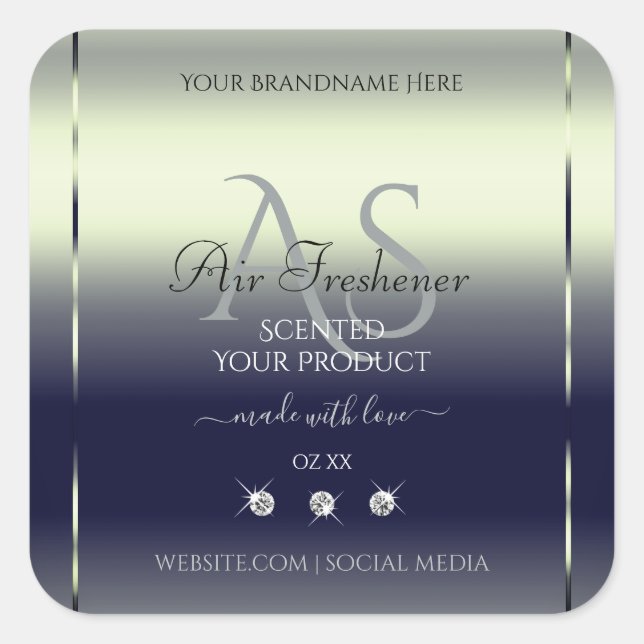 Bleu Silver Shimmery Produit Bijoux Étiquette Mono (Devant)