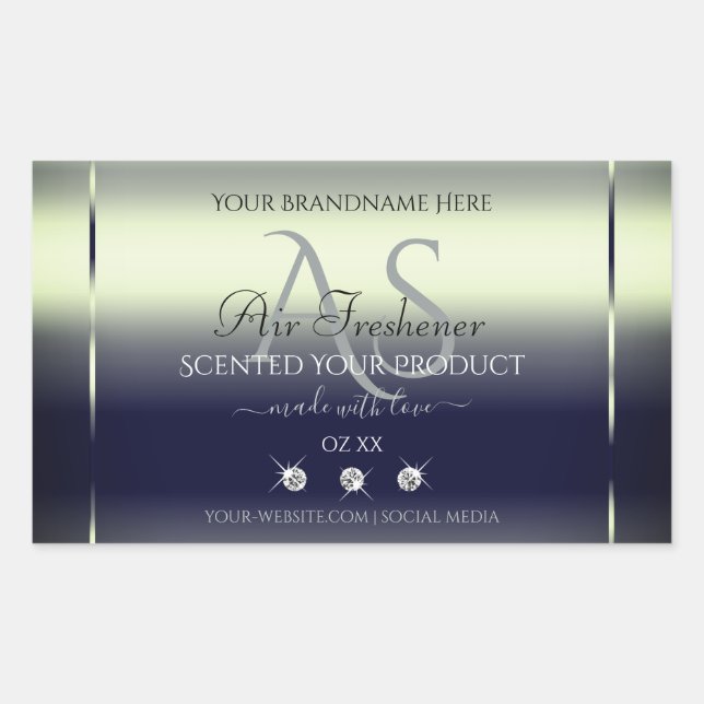 Bleu Silver Shimmery Produit Bijoux Étiquette Mono (Devant)