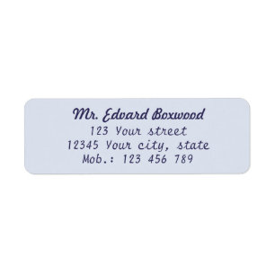 Bleu simple d'adresse de retour