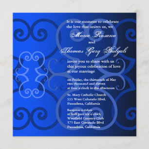 Bleu simplement royal de faire-part de mariage