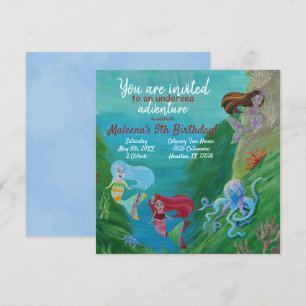 Bleu, Sirènes d'Aqua, Invitation d'anniversaire de