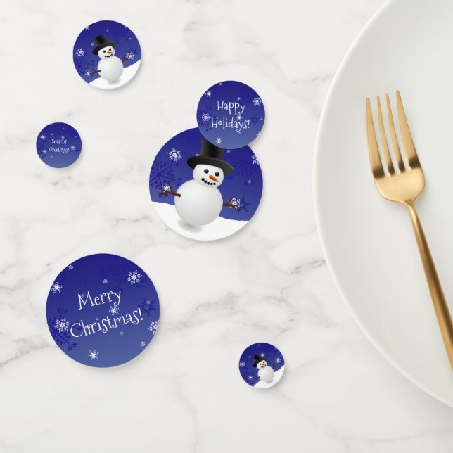 Bleu Snowman scène d'hiver Table de Noël Confetti (Groupe)