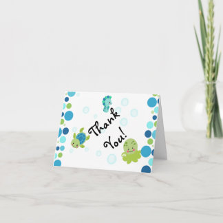 Bleu sous le baby shower marin merci cartes!
