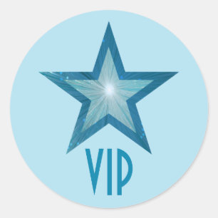 Bleu Star VIP autocollant rond bleu pâle