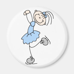 Bleu Stick Figure Girl Skater Magnet