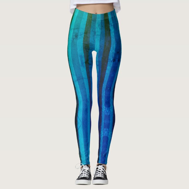 Bleu stries Aqua Mod Leggings (Devant)