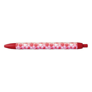 Bleu Stylo à motif de cœurs rouges et blancs