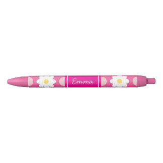 Bleu Stylo à motifs floraux rose doux