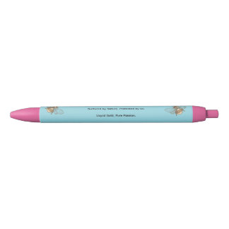 Bleu Stylo Bille Fleur Rose Pâle Personnalisé