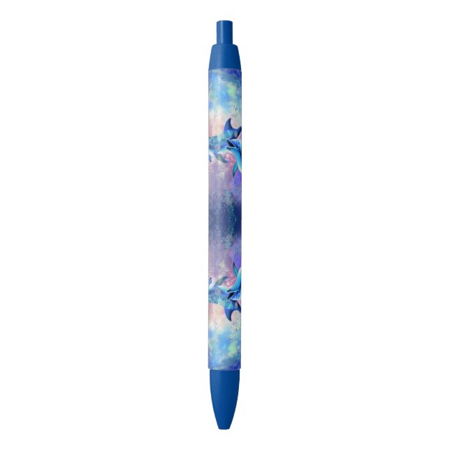 Bleu Stylo Dolphin Couple (devant Vertical)