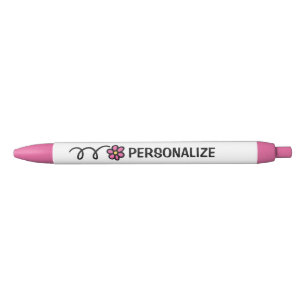 Bleu Stylo rose girly mignon nommé fait sur commande de