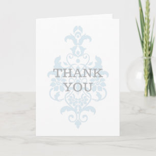 Bleu subtil Carte de remerciements Damas