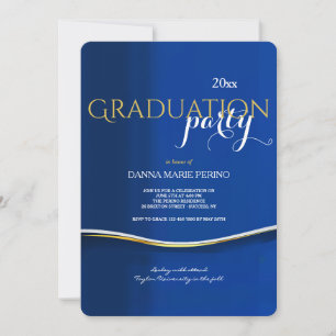 Bleu sur bleu Invitation de graduation