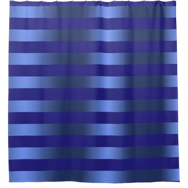 Bleu sur bleu, rideau de douche Classic rayé (Devant)