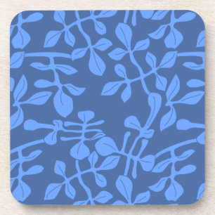Bleu sur le Dessous de verre Motif feuille bleue s