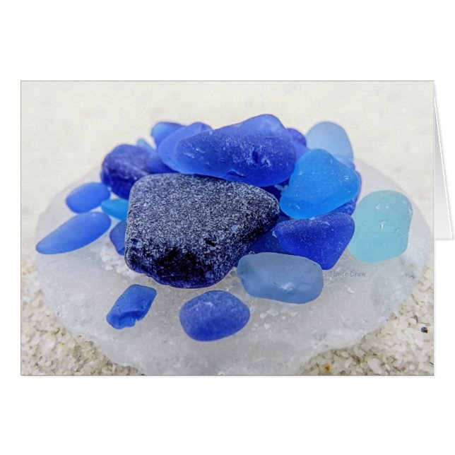 Bleu sur verre de mer blanc (Devant horizontal)