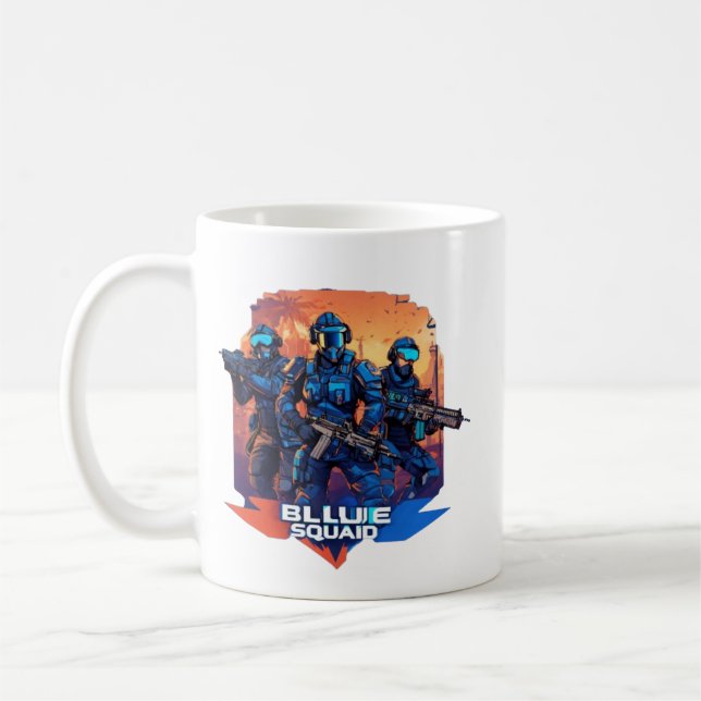 Bleu Thunder Squad Mug - Power Your Gaming Sess (Gauche)