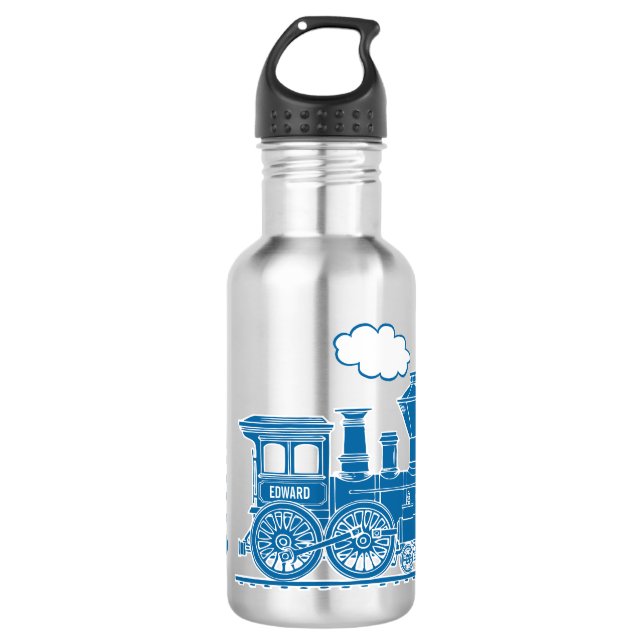 Bleu train enfants bouteille de boissons pleine (Devant)