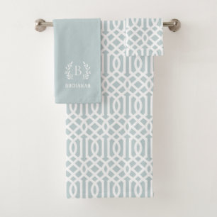 Bleu Trellis et monogramme de branche