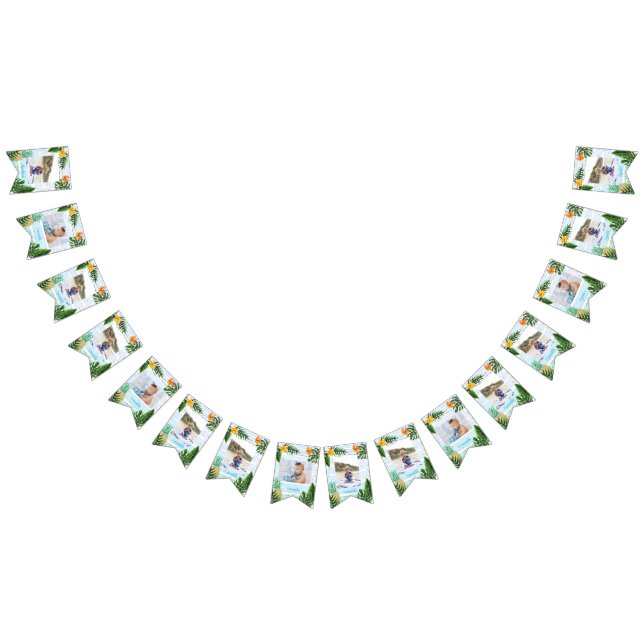 Bleu Tropical Monthly Photo Bung drapeaux (Tout)