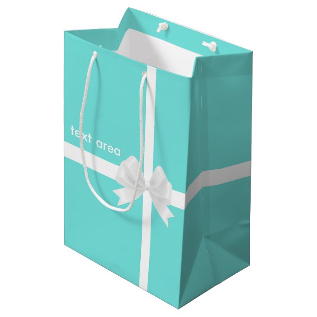 Bleu Turquoise avec Bow Chic Glamor Sac cadeau (Devant Angle)