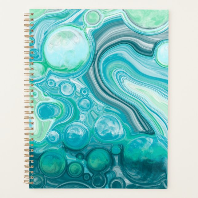 Bleu, Turquoise Mer Vagues et Bulles (Devant)