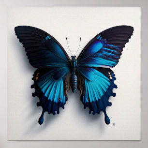 Bleu Ulysses Papillon Art Imprimer Poster