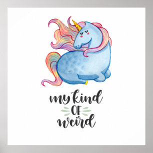 Bleu Unicorne Mon genre d'étrange affiche