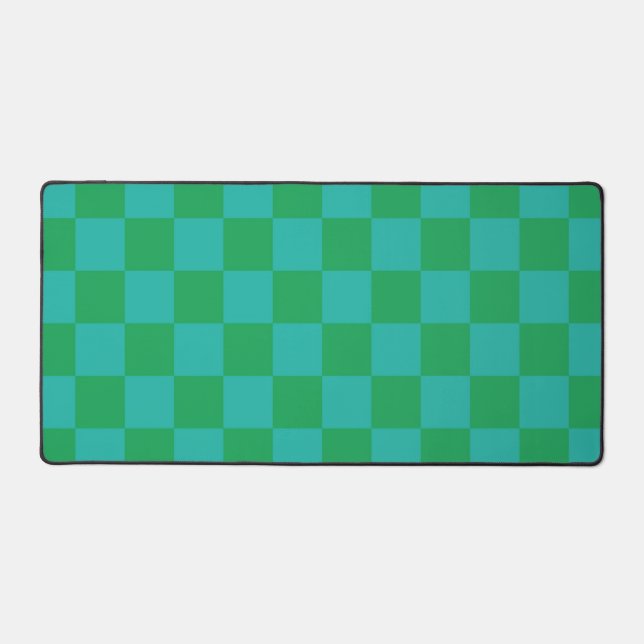 Bleu vert À damiers En vichy Motif (Recto)