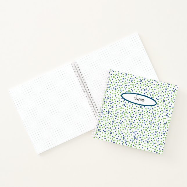 Bleu Vert Cercles Points Sketchbook Bullet Journal (Intérieur)