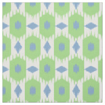Bleu vert Ikat diamants tissu motif